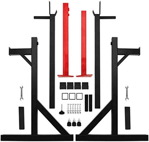 Siamés Tipo Squat Rack de múltiples Funciones casera de aparatos de Ejercicios Press de Banca Altura y Anchura Ajustable