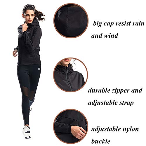 SILIK Chaqueta Deportiva Suéter con Cremallera de Manga Larga Sudadera de Fitness para Mujer, Negro, S