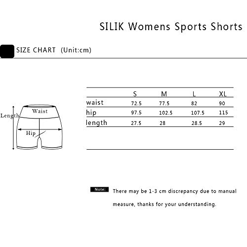 SILIK Womens Sports Gym Shorts Entrenamiento Transpirable Correr Fitness Leggings Coral Rojo L