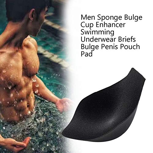 Silverdewi Bulge Cup Transge Sponge Cup Enhancer Hombres Ropa Interior Calzoncillos Sexy Bulge Penis Pouch Pad Magic Buttocks Extraíble Push Up Cup-Black-1 Size