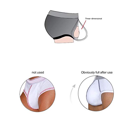 Silverdewi Bulge Cup Transge Sponge Cup Enhancer Hombres Ropa Interior Calzoncillos Sexy Bulge Penis Pouch Pad Magic Buttocks Extraíble Push Up Cup-Black-1 Size