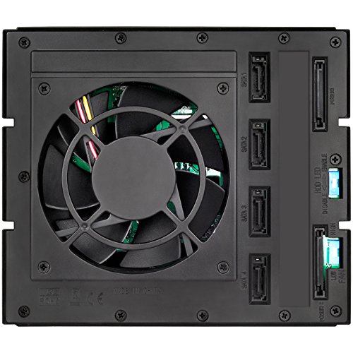 SilverStone SST-FS304B - Placa trasera para rack móvil de aluminio sin bandeja con cambio en caliente con ventilador y cierre de 4 bahías para SAS/SATA HDD, negro