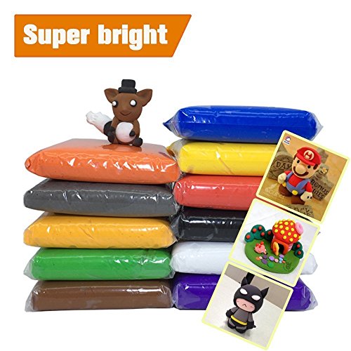 SIMUER 36 Pack Modeling Clay Fluffy Slime, 36 Colors DIY Soft Magic Clay Craft Air Dry Plasticine Ultra-light Modeling Dough with Tools,Children Educational Toys & DIY Gifts