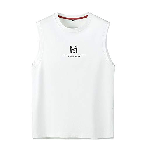 Sin Marca Camiseta sin Mangas clásica con Estampado de Color sólido, Estilo sin Mangas, Tendencia Simple y Delgada, Letras positivas y negativas, impresión de Moda, versión Coreana