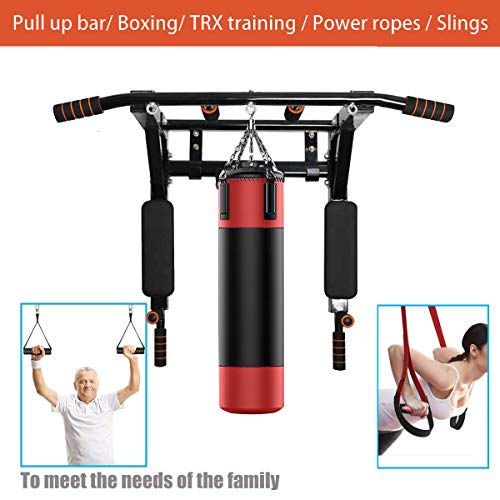 Sinbide Fitness Barra de Dominadas Aprobada por Gimnasios Barra de dominadas para Pared Wall Pull Up Bar Barra de Tracción Entrenamiento y Resistencia Training Multifuncional Workout Bar Negro