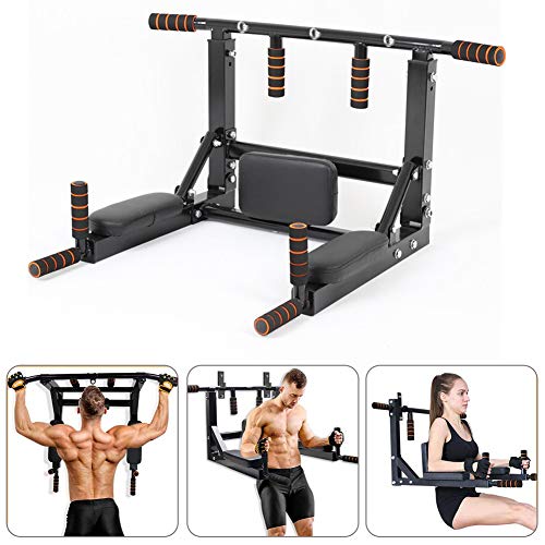 Sinbide Fitness Barra de Dominadas Aprobada por Gimnasios Barra de dominadas para Pared Wall Pull Up Bar Barra de Tracción Entrenamiento y Resistencia Training Multifuncional Workout Bar Negro