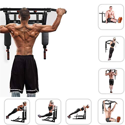 Sinbide Fitness Barra de Dominadas Aprobada por Gimnasios Barra de dominadas para Pared Wall Pull Up Bar Barra de Tracción Entrenamiento y Resistencia Training Multifuncional Workout Bar Negro