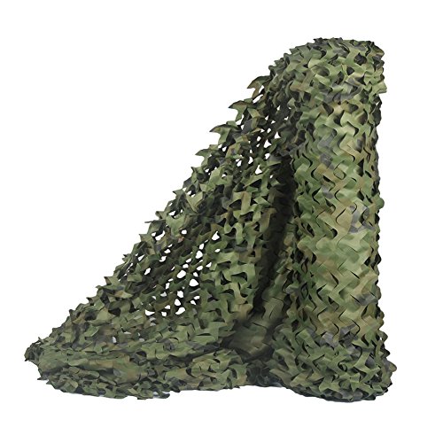 Sitong - Rollo grueso de red de camuflaje. Para caza, decoración militar, para dar sombra, 1.5Mx2.5M(4.9ftx8.2ft), Bosque