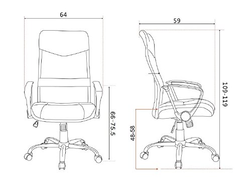 SixBros.Sillón de Oficina Silla de Oficina Silla giratoria Blanca H-935-6/1320