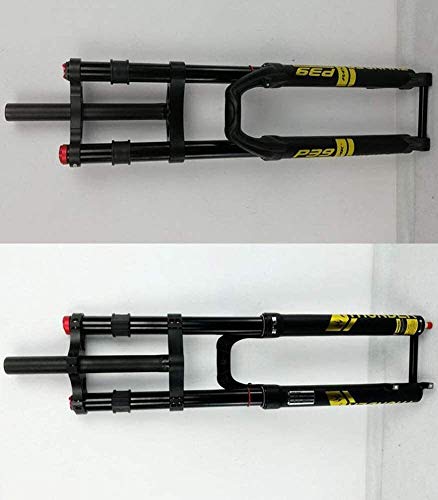 SJMFGF MTB Presión de Aire Frente Tenedor Doble Hombro Suspensión Horquillas Amortiguación Horquilla Aire Horquilla Control Barril Regla 15x100mm Itinerario 160MM A-Pilar Disco Freno Montaje
