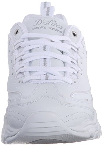 Skechers 11936, Zapatillas para Mujer, Blanco (White/Silver), 38 EU M