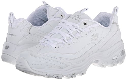 Skechers 11936, Zapatillas para Mujer, Blanco (White/Silver), 38.5 EU