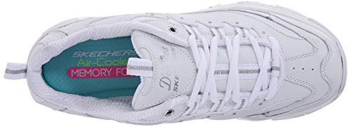 Skechers 11936, Zapatillas para Mujer, Blanco (White/Silver), 38.5 EU