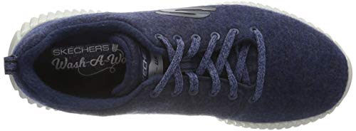 Skechers Elite Flex, Zapatillas para Hombre, Azul (Navy Premium Wool/Synthetic/Metal/Trim Nvy), 42.5 EU