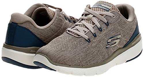 Skechers Flex Advantage 3.0-Stally, Zapatillas Deportivas para Hombre, Beige (Taupe Blue), 43 EU