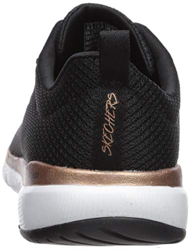 Skechers Flex Appeal 3.0-First Insight, Zapatillas para Mujer - Negro (Black Mesh/Rose Gold Trim Bkrg) - 35 EU