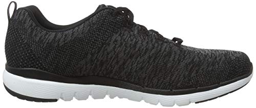 Skechers Flex Appeal 3.0, Zapatillas para Mujer, Negro (Black Knit Mesh/White Trim Bkw), 35 EU