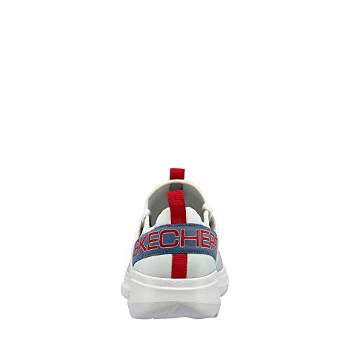 Skechers Go Run Fast Steadfast, Zapatillas sin Cordones para Hombre, Blanco (White Textile/Blue & Red Trim Wblr), 45.5 EU