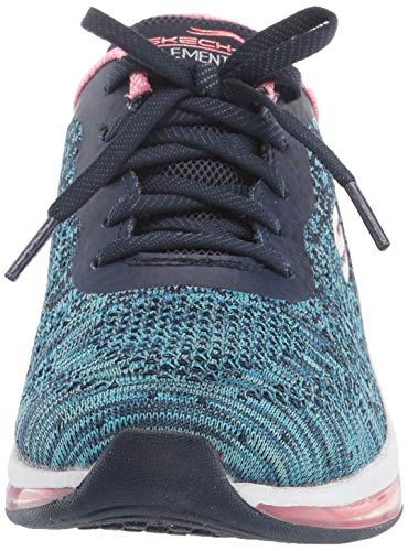 Skechers Skech-Air Element 2.0-Dance T, Zapatillas para Mujer, Azul (Navy & Blue Knit Mesh/Hot Pink Trim Nvhp), 39 EU