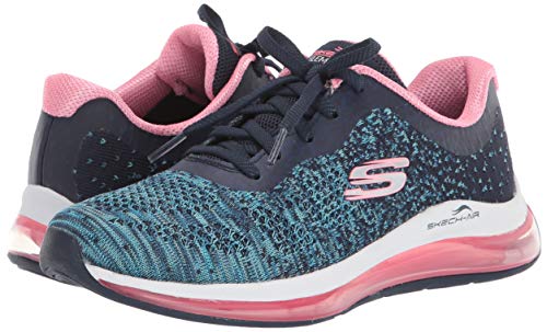 Skechers Skech-Air Element 2.0-Dance T, Zapatillas para Mujer, Azul (Navy & Blue Knit Mesh/Hot Pink Trim Nvhp), 39 EU