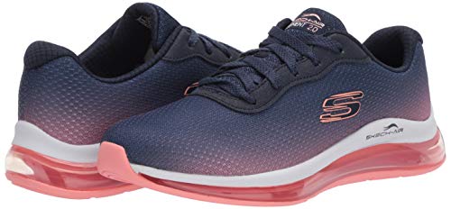 Skechers Skech-Air Element 2.0, Zapatillas para Mujer, Azul Marino Malla Rosa Caliente Borde Nvhp, 38 EU