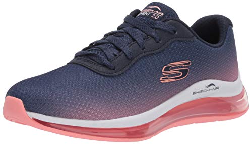 Skechers Skech-Air Element 2.0, Zapatillas para Mujer, Azul Marino Malla Rosa Caliente Borde Nvhp, 38 EU