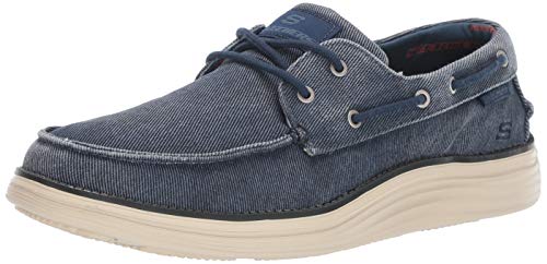 Skechers Status 2.0 Lorano, Náuticos para Hombre, Azul (Navy Canvas Nvy), 43 EU