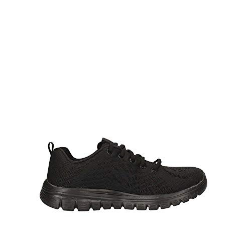 Skechers Women 12615 Low-Top Trainers, Black (Black Mesh/Trim Bbk), 5 UK (38 EU)