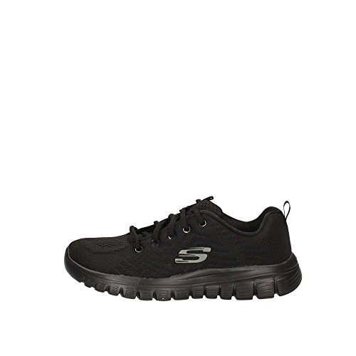 Skechers Women 12615 Low-Top Trainers, Black (Black Mesh/Trim Bbk), 5 UK (38 EU)