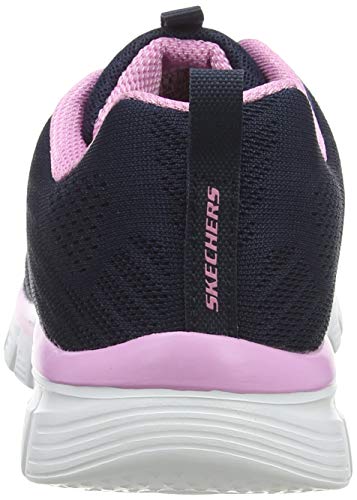 Skechers Women 12615 Low-Top Trainers, Blue (Navy/Pink), 7 UK  (40 EU)