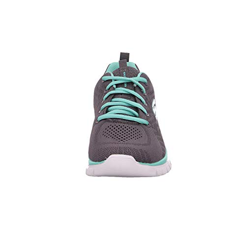 Skechers Women 12615 Low-Top Trainers, Grey (Charcoal Mesh/Green Trim Ccgr), 5 UK (38 EU)