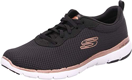 Skechers Women's Flex Appeal 3.0-first Insight Trainers, Black (Black Mesh/Rose Gold Trim Bkrg), 6 UK (39 EU)