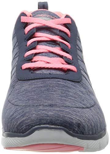 Skechers Women's FLEX APPEAL 3.0-INSIDERS Trainers, Blue (Navy Mesh/Coral Trim Nvcl), 6 UK 39 EU