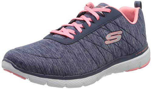 Skechers Women's FLEX APPEAL 3.0-INSIDERS Trainers, Blue (Navy Mesh/Coral Trim Nvcl), 6 UK 39 EU