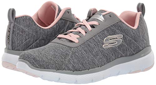 Skechers Women's Flex Appeal 3.0-INSIDERS Trainers, Grey (Grey Light Pink Gylp), 3 UK 36 EU