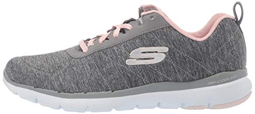 Skechers Women's Flex Appeal 3.0-INSIDERS Trainers, Grey (Grey Light Pink Gylp), 6.5 UK 39.5 EU