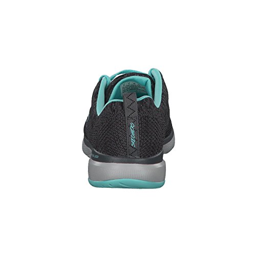 Skechers Women's Flex Appeal 3.0 Trainers, Grey (Charcoal Knit Mesh/Lt Blue & White Trim Cclb), 7 UK, 40 EU