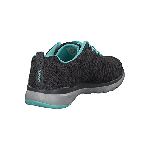 Skechers Women's Flex Appeal 3.0 Trainers, Grey (Charcoal Knit Mesh/Lt Blue & White Trim Cclb), 7 UK, 40 EU