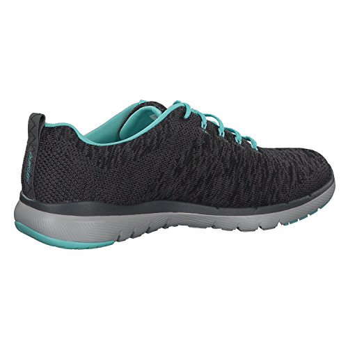 Skechers Women's Flex Appeal 3.0 Trainers, Grey (Charcoal Knit Mesh/Lt Blue & White Trim Cclb), 7 UK, 40 EU