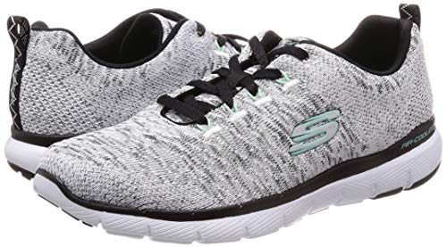 Skechers Women's Flex Appeal 3.0 Trainers, White (White Black Wbk), 3 UK, 36 EU