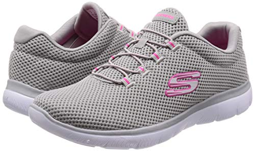 Skechers Women's Summits Trainers, Grey (Grey/Hot Pink Gyhp), 5 UK