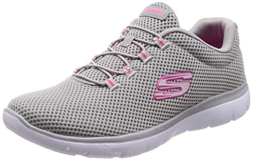 Skechers Women's Summits Trainers, Grey (Grey/Hot Pink Gyhp), 5 UK