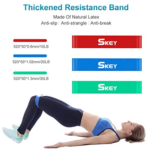 SKEY Bandas de Resistencia 16PCS Bandas Elásticas Musculacion de Látex, Banda Resistencia Adecuado para Fitness, Pérdida de Peso, Yoga, Equipo de Fitness para El Hogar