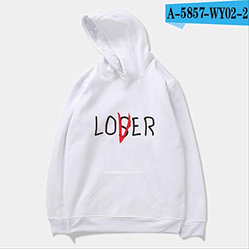 SKJSB Sudadera con Capucha Sudaderas con Capucha Hombres/Mujeres Loser Lover It Inspired Hoodie Sudadera Casual Pullover Jacket Coat Oversize XXL Blanco