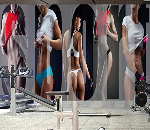 SKTYEE Mobiliario de gimnasio, belleza sexy, fitness, yoga, fondo, decoración de la pared, murales de papel tapiz, 430x300 cm (169.3 por 118.1 in)