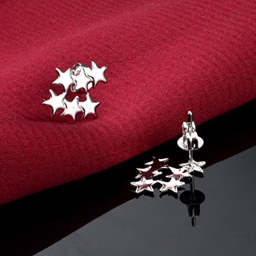 skyllc® Estrellas Femeninas Pendientes de Plata S925