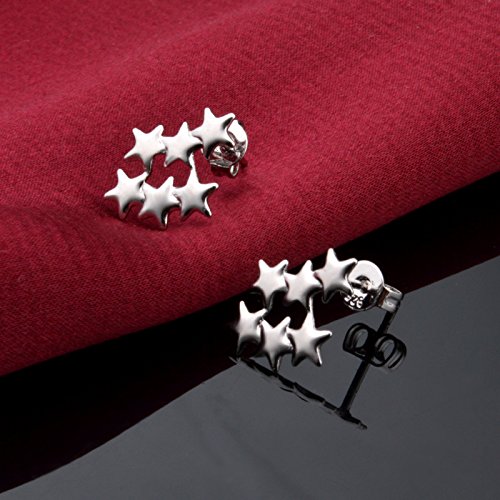 skyllc® Estrellas Femeninas Pendientes de Plata S925