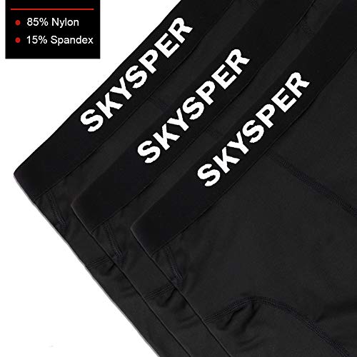 SKYSPER 3 Piezas Pantalones Cortos de Compresión Hombre Mallas Cortas Running Leggings Deportivos para Hombres Secado Rápido Transpirable para Deporte, Fitness, Gym