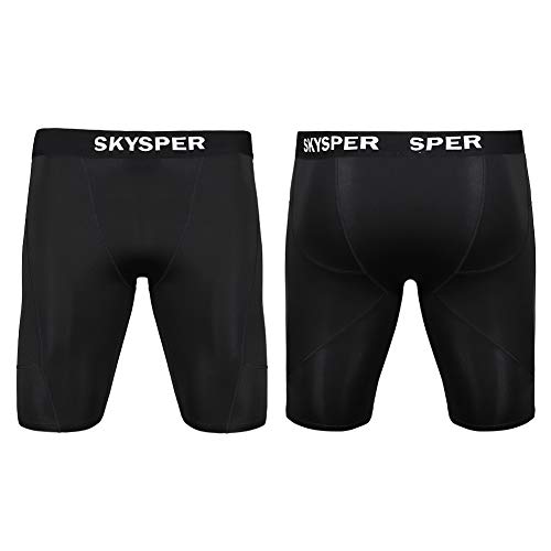 SKYSPER 3 Piezas Pantalones Cortos de Compresión Hombre Mallas Cortas Running Leggings Deportivos para Hombres Secado Rápido Transpirable para Deporte, Fitness, Gym