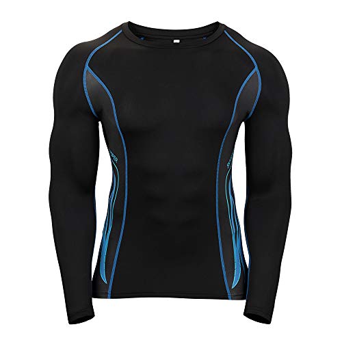 SKYSPER Camiseta de Compresión Manga Larga para Hombre Pantalones Largos Leggings Apretada Ropa Interior Deportiva Deportes Transpirable Secado Rápido para Running Fitness Entrenamiento Yoga Ciclismo